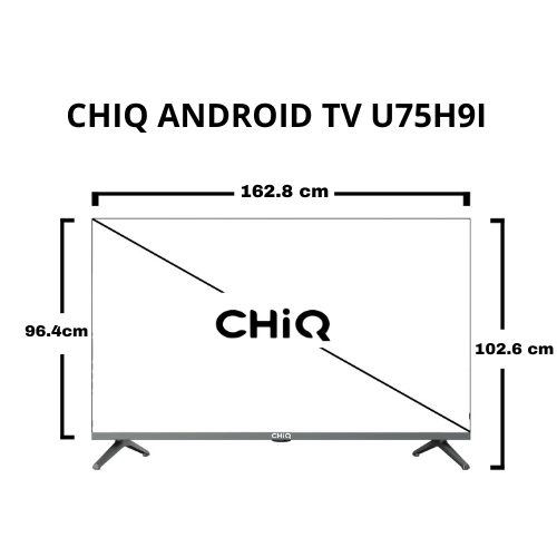 CHiQ U75H9 75 UHD 10-240 Volts 50/60 Hertz Multi-System Smart TV